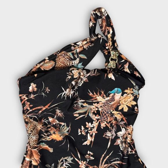 L'AGENCE Karmin Jungle One-Shoulder One-Piece Swimsuit Size Large - Picture 8 of 13